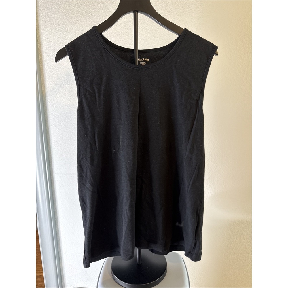 White Stag Women's Sleeveless 100% Cotton Tank Top Black Plus Size 2XL